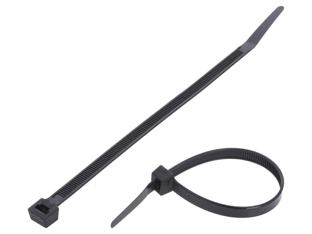 Kabelbinder; L: 200mm; W: 7,6mm; polyamide; 533N; zwart; Ømax: 50mm Kabelbinder; L: 200mm; W: 7,6mm; polyamide; 533N; zwart; Ømax: 50mm